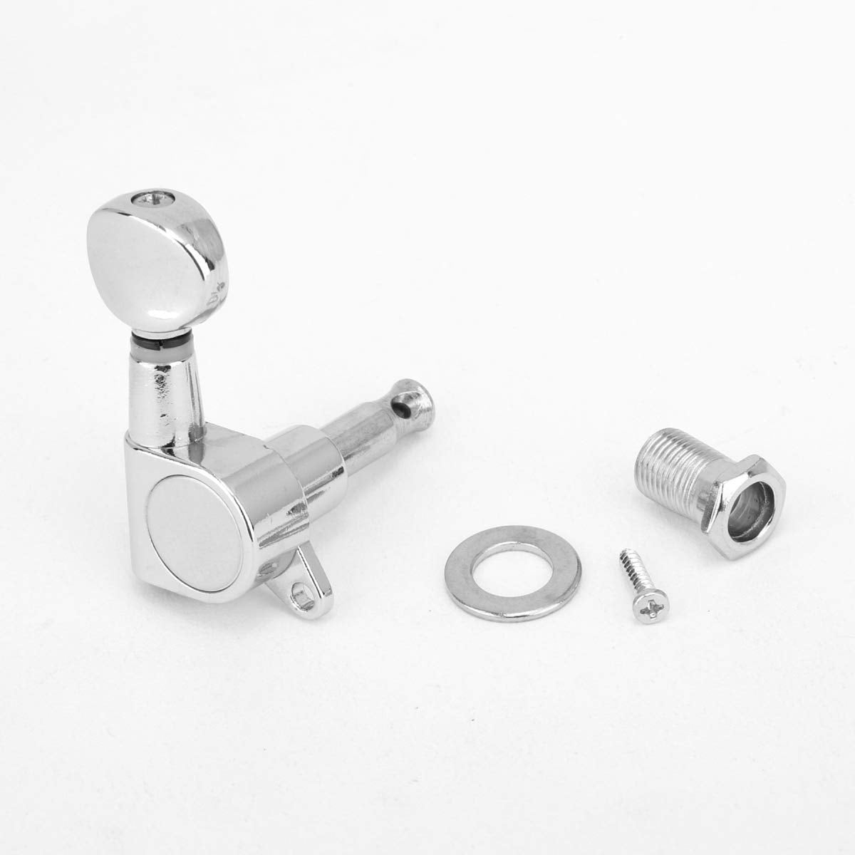 Musiclily Pro 6 in Line Guitar Sealed Tuners Tuning Keys Pegs Machine Heads Set for Fender Stratocaster Telecaster, Kidney Butto